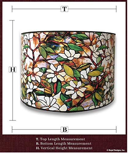 Image of Royal Designs, Inc. Trendy Decorative Handmade Drum Shade, Made in USA, 10in, HBC-8033-10, Magnolia