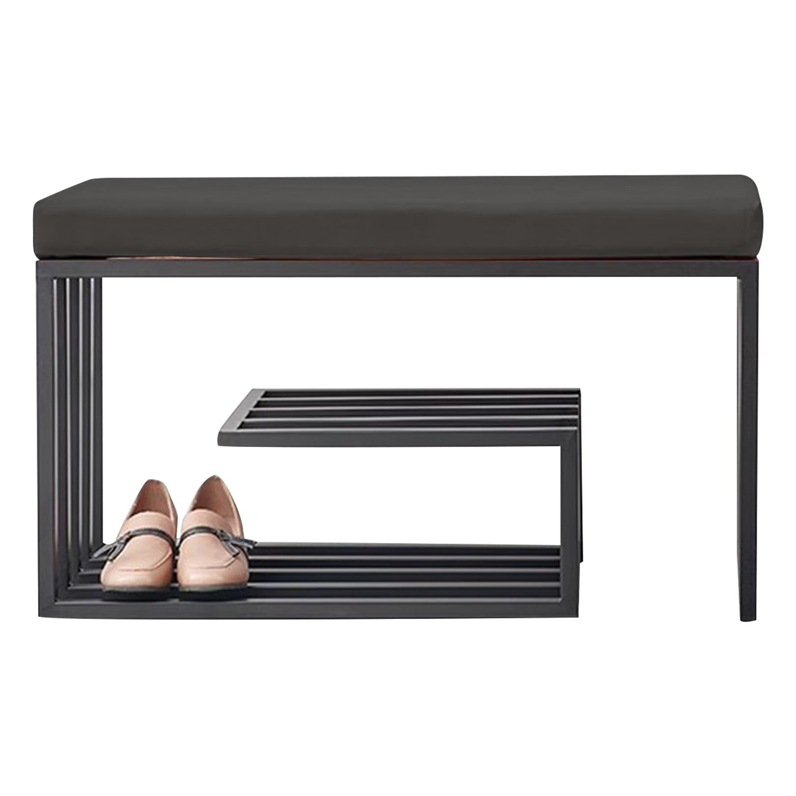 Organiseur élégant pour chaussures avec banc d'entrée compact en similicuir