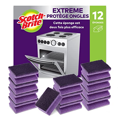 Scotch-Brite Extreme, Éponge grattante, 12 par lot - Pour le nettoyage des casseroles, poêles, grills et grilles de four