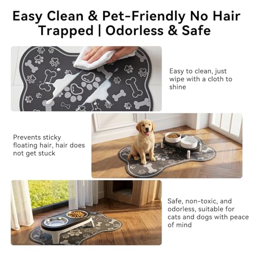 Dog Feeding Mat – Super Absorbent Quick Dry Non-Slip Pet Placemat for Food & Water – Cute Bone Shape, Easy Clean Muddy Paw Mat for Kitchen, Large Dogs & Puppies - Image 4
