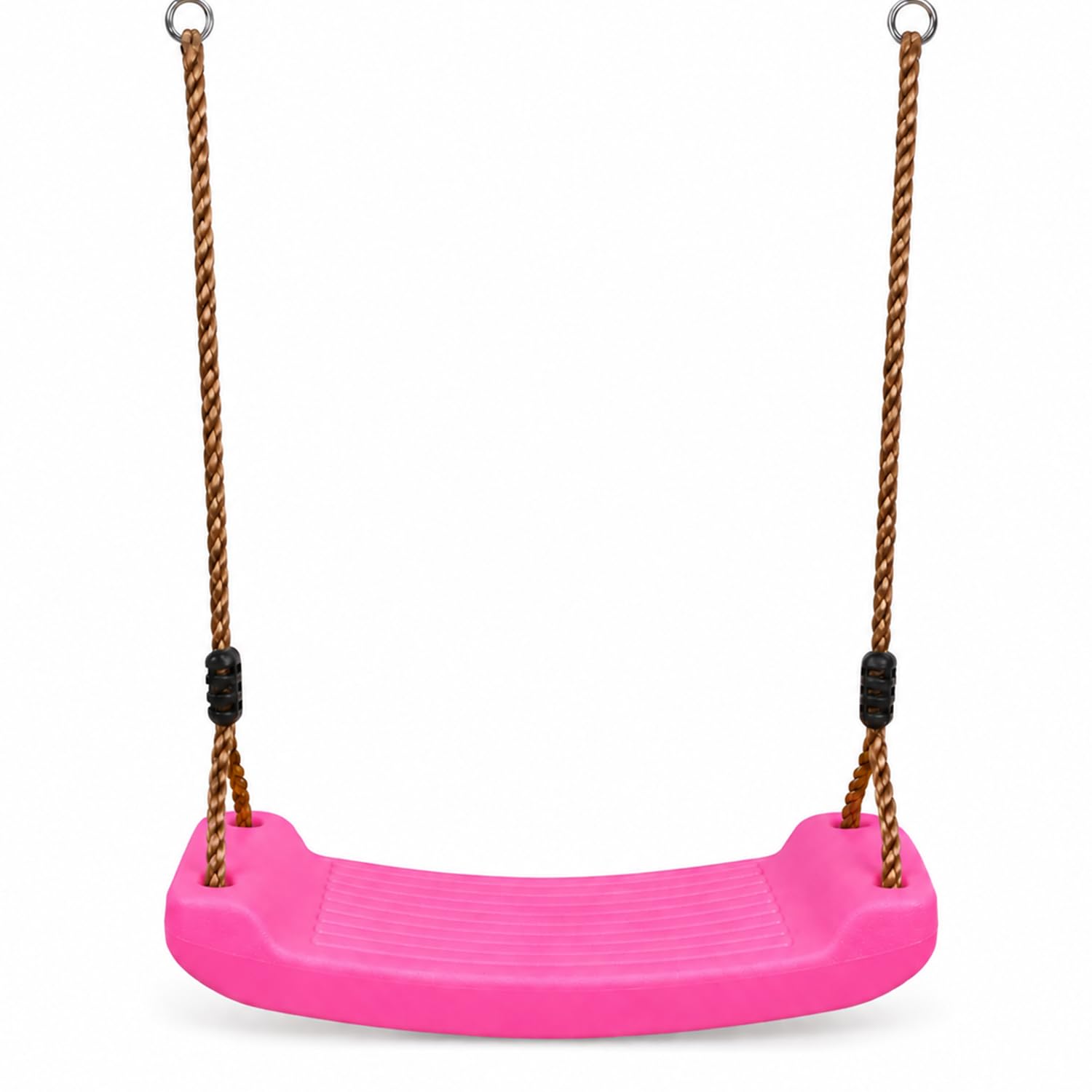 Children’s Adjustable Garden Swing Seat with Braided Rope & Secure Clamps – Heavy-Duty Plastic Swing for Ages 3–10 – Holds Up to 100kg (Pink.)
