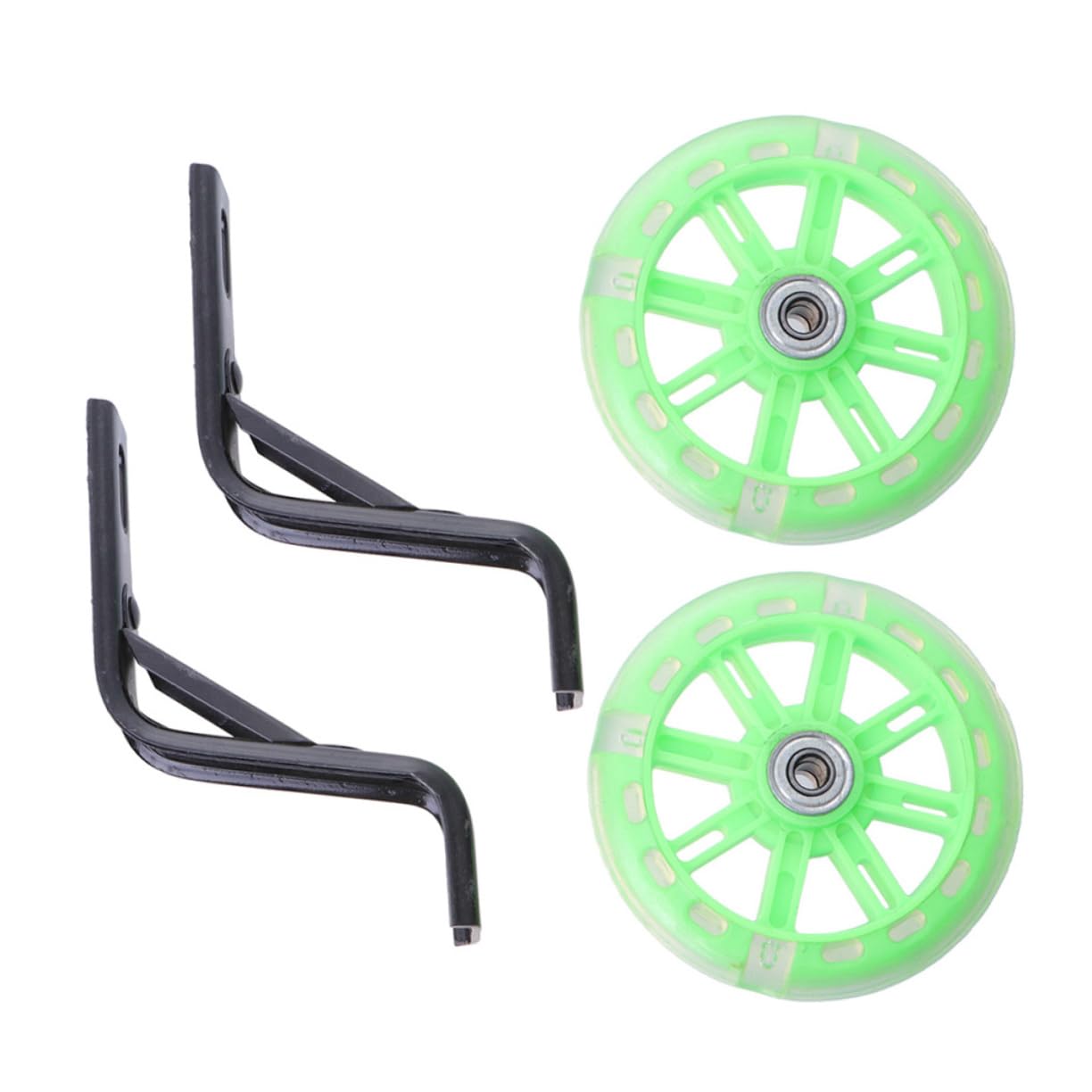 WOONEKY Ruedas De Entrenamiento De Bicicleta Soporte para Niños Ruedas De Entrenamiento para Niños Pequeños Niños Estabilizadores Visera Rueda De Entrenamiento Comercial Green