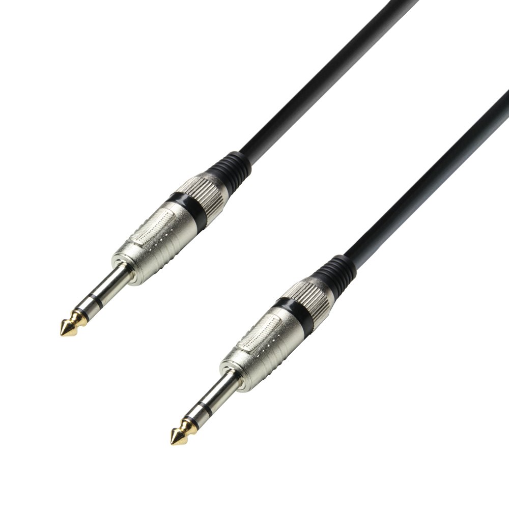 ah Cables Adam Hall 3 Star Bvv 0150 Stereo to 6.35mm Jack Audio Cable 1.5m, TRS, Black, 1.5 m (AH-K3BVV0150)