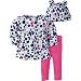 Gerber Girls' Three-Piece Micro-Fleece Top, Small Dots, 0-3 Months