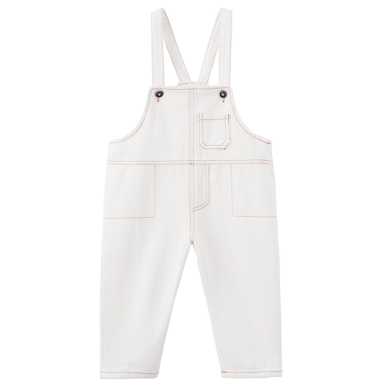 Mud Kingdom Salopette in denim per bambini con bretelle regolabili Jean Ovearalls in cotone tinta unita abbigliamento da lavoro per bambini da 12 mesi a 8 anni