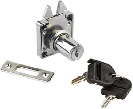 Roller Shutter Lock with Folding Keys and Master Key System J11, Nickel-Plated Surface 14.01.459-1 for Roller Shutters, Furniture Sliding Door