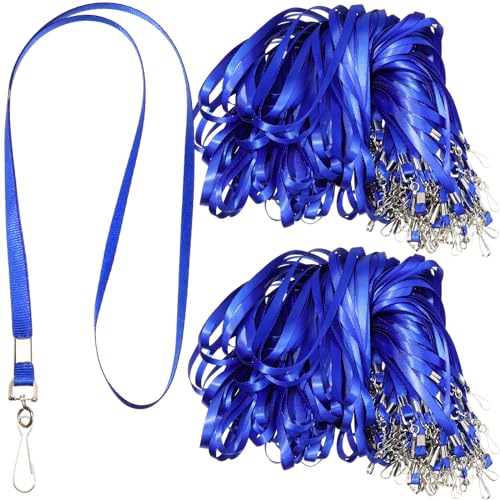 Gueevin 500 Pcs Lanyard Bulk Lanyards for Id Badges Lanyards for Keys Safety Woven Badge Lanyard with Clip Swivel J Hooks (Blue) by Gueevin - Used condition - US$46.33