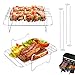 Produktbild 2 Stück Dual Zone Heißluftfritteusen Grillros, Heißluftfritteuse Zubehör für Ninja Foodi Dual Zone AF300EU/AF400EU, 304 Edelstahl Airfryer Zubehör, Mehrzweck Grillrost und Dämpfen Rack mit 4 Spießen