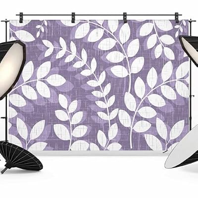 Purple Leaves Backdrop 7x5ft Farmhouse Botanical Branch Vintage Modern Photography Backdrop Photoshoot Background Tapestry Banner for Birthday Baby Shower Decoration Party Video Photo Studio Props