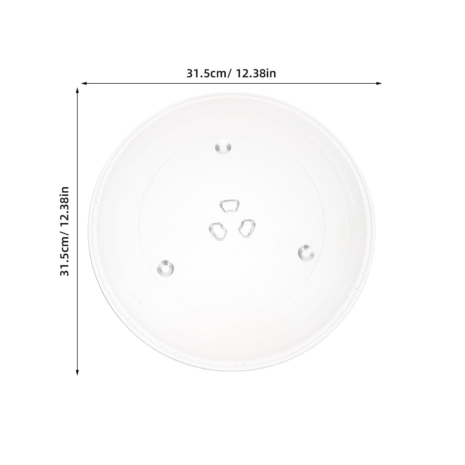 Plato giratorio de vidrio para microondas: Plato giratorio de repuesto para recalentar y cocinar alimentos en el horno, 31,5 cm/12,4 pulgadas.