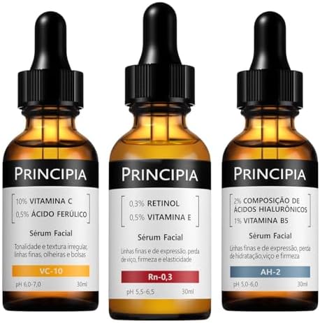 Principia - Kit Trio Vitamina C-10 + Retinol + Ácidos Hialurônico...