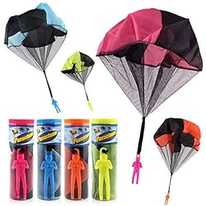 HENGBANG 4PCS Set Tangle Parachute Figures Hand Throw Soliders Square Outdoor Children’s Flying Toys | No Strin