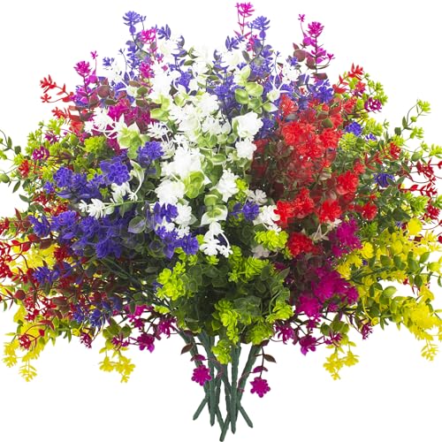 Artificial-Flowers-12-Bundles-Outdoor-Fake-Flowers-for-Decoration-UV-Resistant-Faux-Plastic-Plants-Garden-Porch-Window-Box-Decor Artificial Flowers 12 Bundles Outdoor Fake Flowers for Decoration UV Resistant Faux Plastic Plants Garden Porch Window Box Decor