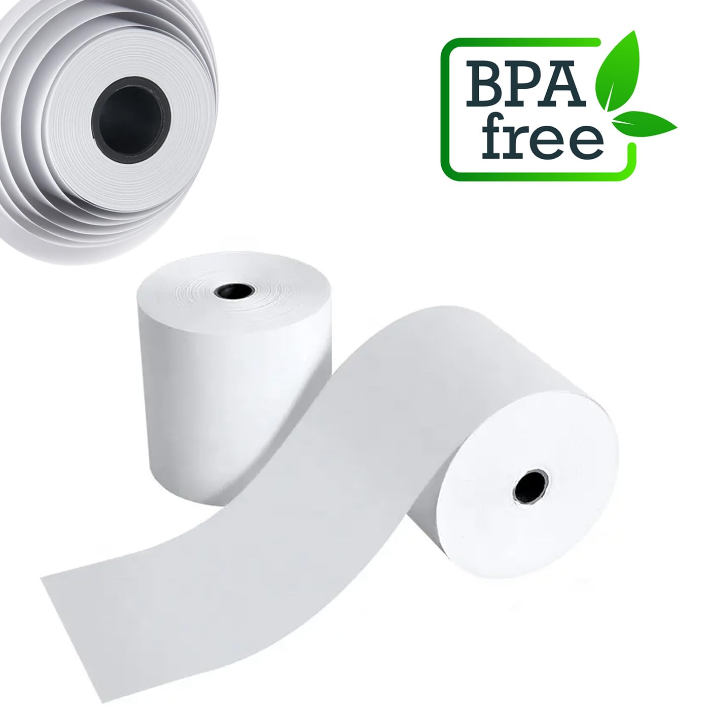 MERCURY TEXTIL - Rollo de Papel Térmico de 80x80x12mm Sin Bisphenol A, para Impresora Térmica, Rollos de Papel de Ticket, Caja Registradora, Recibos,Básculas (6 Rollos)