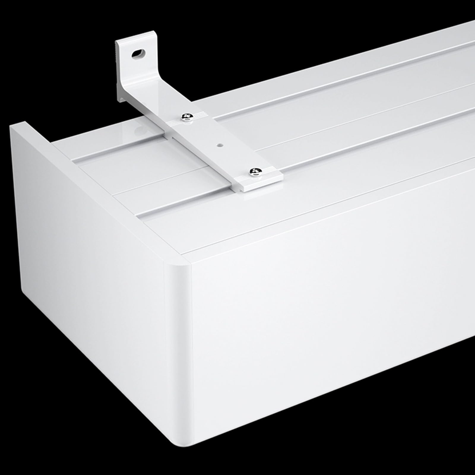 Ain Pelmet Box Deckenhalterung – Doppelspur mit Volant, Metall-Raumteiler-Schienenstangen für Wohnzimmer, Schlafzimmer, Hotel, Villa – 2,5 m Seite A