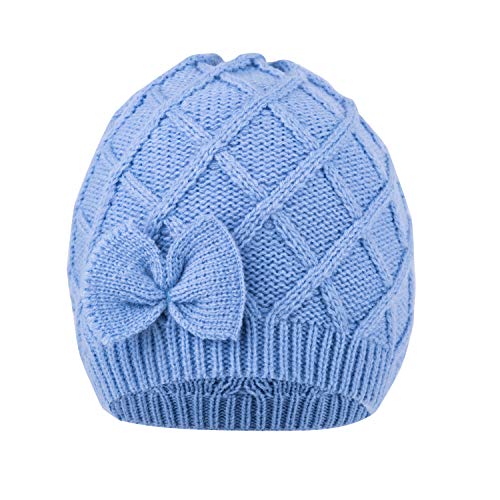 Kids Criss Cross Knit Winter Hat with Bow, Scarf and Glove Set for Girls2