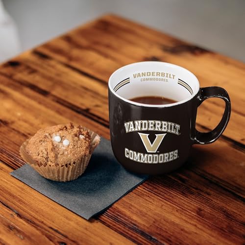 Image of Logo Brands NCAA Vanderbilt Commodores 15oz Stripe Mug - Team Logo, Inside Print, Standard Handle, Microwave & Dishwasher Safe