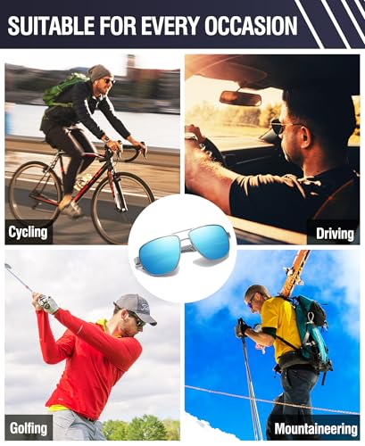 Image of DUCO Aviator Sunglasses for Men Women Carbon Fiber Polarized Sunglasses Men UV Protection for Driving Golf Fishing 3051