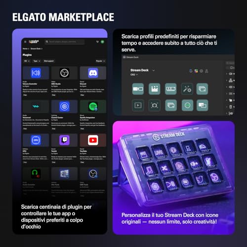 Stream Deck + White, mixer audio, produzione live e controller da studio, per streaming, gaming, con striscia tattile personalizzabile, manopole e tasti LCD, compatibile con Mac, PC - Webcam - Immagine 6
