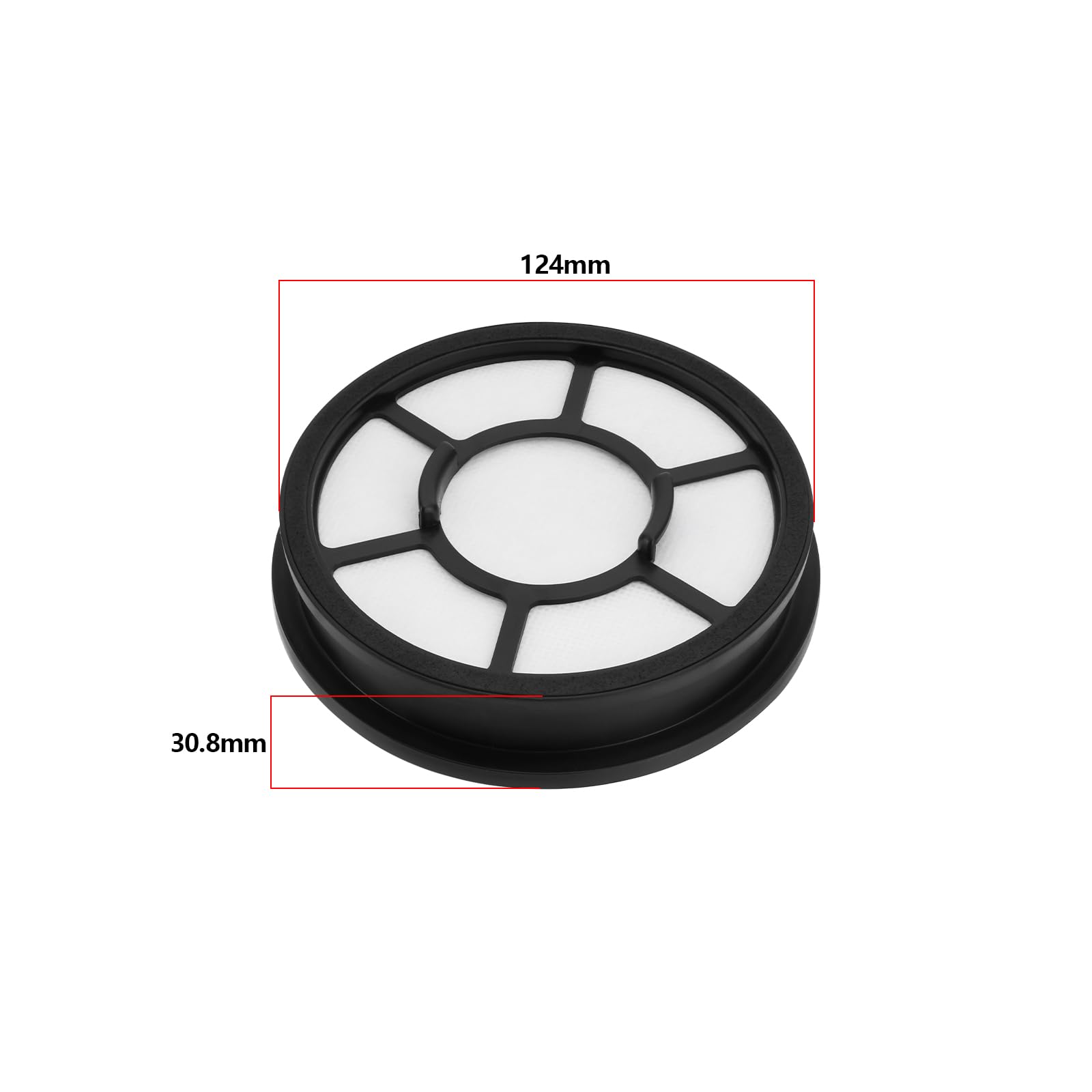 Create idea 1pc Vacuum Filter Compatible with Black & Decker Airswivel Vacuum Cleaners BDASV101 BDASV102 BDASV103 BDASV104 BDASL201 BDASL202 BDASP103 Diameter 124mm Height 30.8mm - Image 4