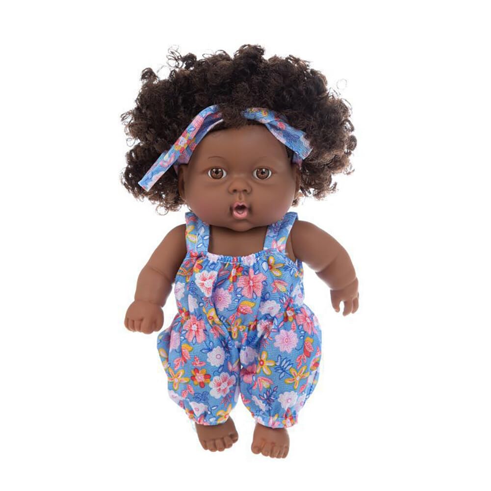 Asudaro Lifelike African American Reborn Baby Doll, Real Looking Baby Dolls for Girls,Washable Soft Body for 3 Years Old Girls,8in Black Baby Doll