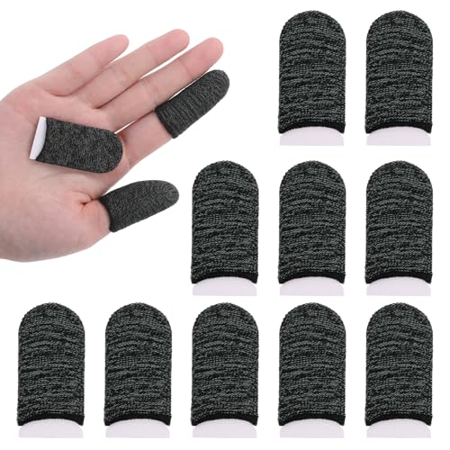 10 PCS Gaming Finger Sleeves, Finger Gloves for Gaming with Copper Fiber, Non-Slip and Breathable...