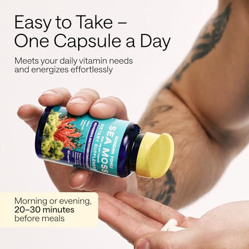 Wildcrafted Irish Sea Moss Capsules – Chondrus Crispus or True Sea Moss Advanced with Biotin, Niacinamide, Vitamins – Multimineral Supplement – Alternative to Irish Seamoss Gel – 60 Seamoss Pills - Image 7