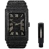 Mens Fully Iced Out Rectangle Watch, 40mm Case