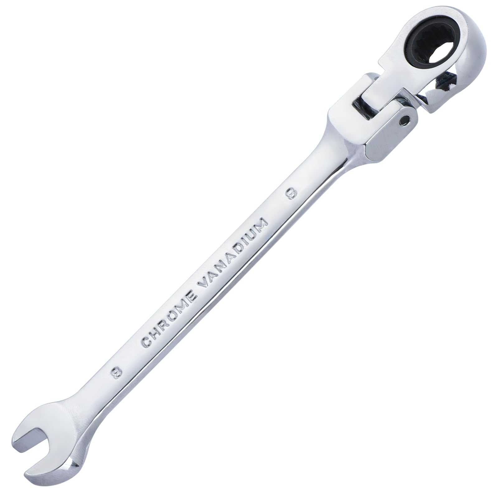 Carraca Pequeña 8mm, Llave Carraca Flexible 180° y llave Fija 15°, Cromo-vanadio Llave Inglesa, Resistente a la Abrasión, Antideslizante, Prevención de la Oxidación