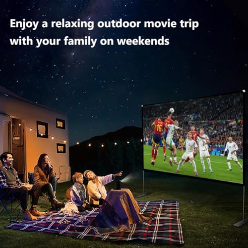 Pantalla de proyector al aire libre 16:9 con soporte y bolsa de transporte, pantalla portátil antiarrugas 4K 3D para noche de cine en el patio trasero (60in/16:9) miniatura 2