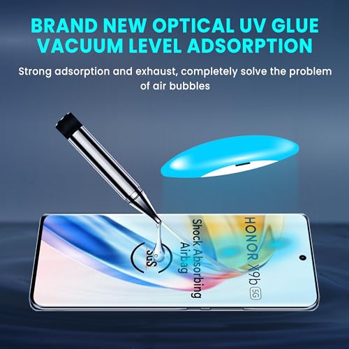 Image of ArmourPro Military Grade UV Tempered Glass Screen Protector for Honor X9b 5G with Edge to Edge Coverage, Cable Protector & Installation kit (6.78 Inch)