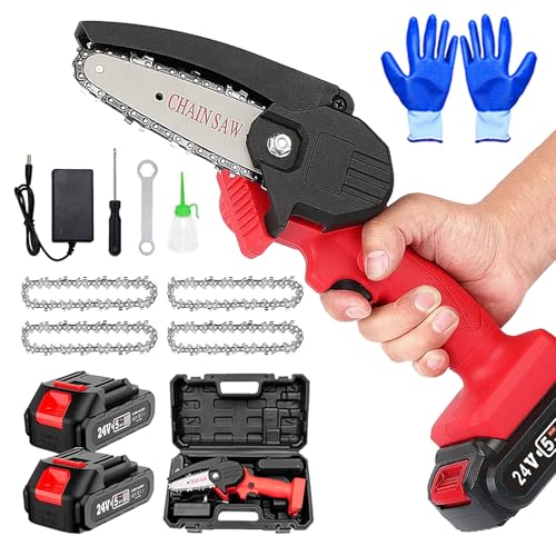 Bifrost Mini Kettensäge mit Akku 4 Zoll, Akku Kettensäge Elektro Einhand...