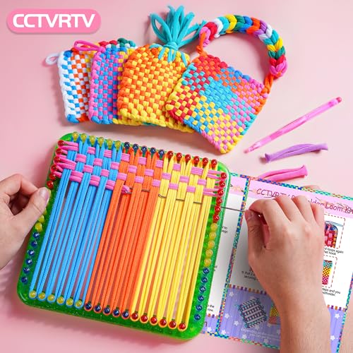 CCTVRTV Weaving Loom Kit Toys for Kids and Adults, Potholder Loops DIY Arts and Crafts for Boys and Girls Ages 5 6 7 8-12 13, Easy Potholder Loom Knitting Kits Gifts for Beginners, 252 Craft Loops by CCTVRTV - Image 3