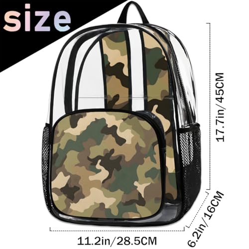 Camo Clear Backpack Heavy Duty Large Stadium Approved Clear Bag PVC See Through Transparent Backpack Work Travel Security Stadium Bag2