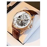 KISOARTWQ 腕時計 メンズ 時計 レディース オリエント 腕時計 セイコー 腕時計 メンズ 自動巻きトゥールビヨンラグジュアリーステンレススチール防水ルミナスデイト腕時計(Color:E,Size:)