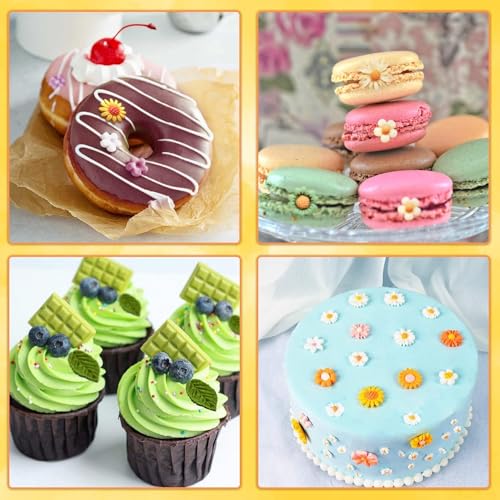 Image of HUSAINI MART | Daisy Chocolate Fondant Molds, Small Flower Silicone Polymer Clay Molds Mini Leaf Chocolate Molds Silicone for Cake Decorating Clay Crafting Candy Soap Ice Cube Wax Melt