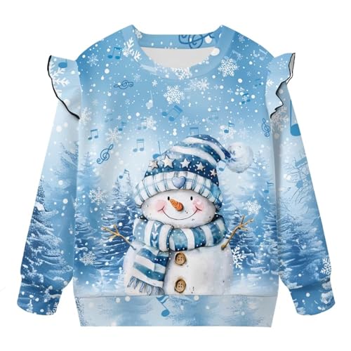 Christmas Sweatshirt Girls Toddler Girl Graphic Crewneck Sweatshirt 1-8T Pullover Tops Long Sleeve Sweaters