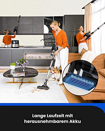 Proscenic DustZero S3 Akku Staubsauger mit Automatische Entleerungsstation, 30KPA Kabelloser Staubsauger, bis zu 60Min Laufzeit, 4 Arbeitsmodi, Staubsauger Kabellos Tierhaare für Hartböden/Allergiker… – Bild 5