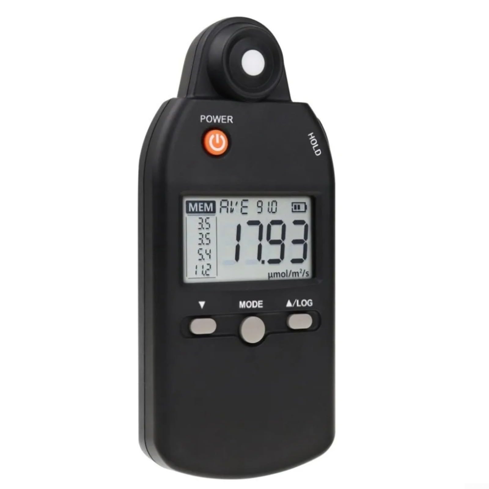 Tragbares Photosynthese-Radiometer, PPFD-Messgerät 0-5000 µmol/m²/s, Handheld Lichtintensitätsmesser für Gewächshaus & Labor, 400-700nm