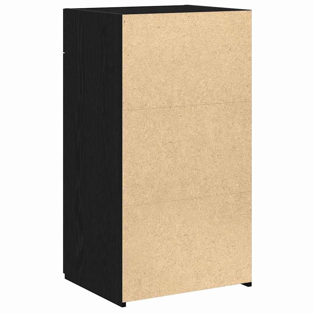 vidaXL Sideboard mit Schubladen Schwarz Eichen-Optik 50 x 42,5 x 93 cm, Stylischer Sideboard, rechteckiger Schrank, viel Stauraum, modernes Möbelstück, Holz für Deine Raumorganisation
