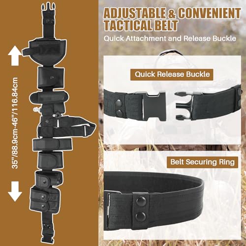MYFULLY 10-in-1 Tactical Utility Belt Set | Law Enforcement Modular Equipment System with Holsters & Pouches, Versatile Security & Military Duty Gear, Security Belt, Police Belt4