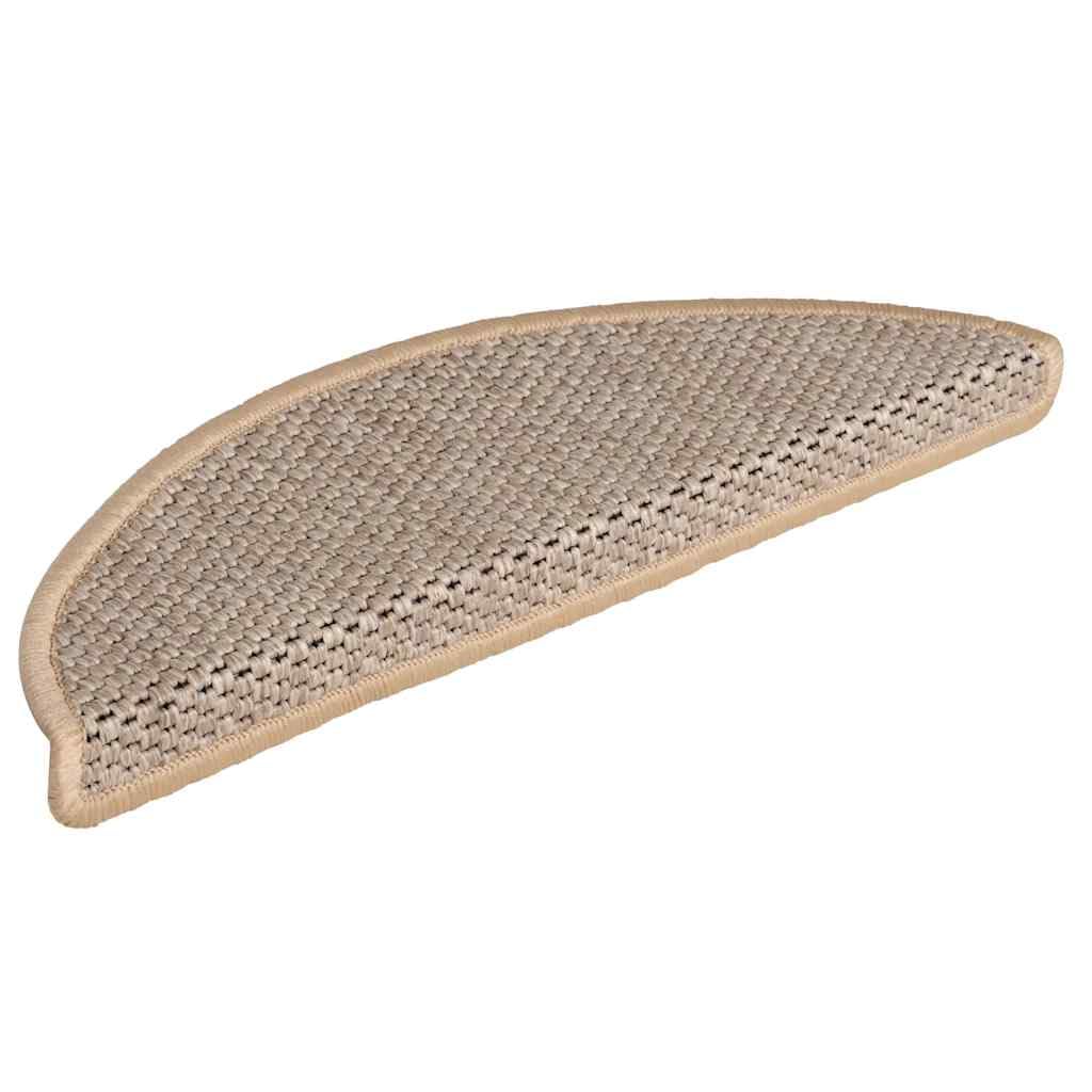 Générique Naklejki na schody 15 szt. 56 x 17 x 3 cm jasnobeżowy | Tkanina o wyglądzie sizalu, antypoślizgowa, zmywalna, dźwiękochłonna, tylna taśma klejąca