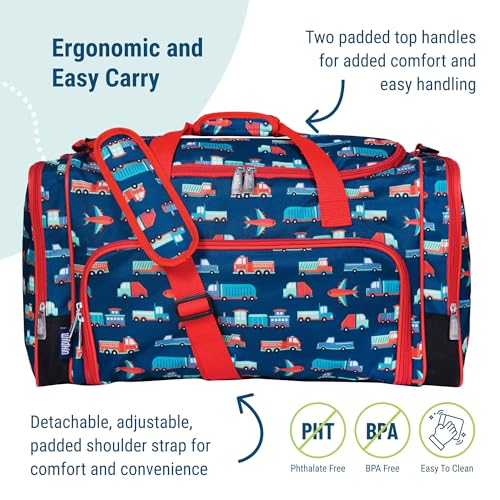 Image of Wildkin Kids Weekender Duffel Bag - Carry-On Size for School, Travel, & Sleepovers
