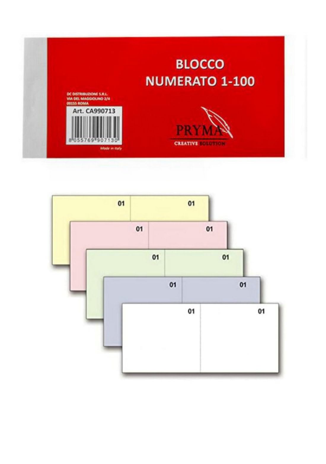 Blocchetti Numerati 1-100 BM BeMore | Confezione Da 10 | 13x6 Cm | Per Eventi, Feste E Sorteggi | Colori Assortiti - Foto 6
