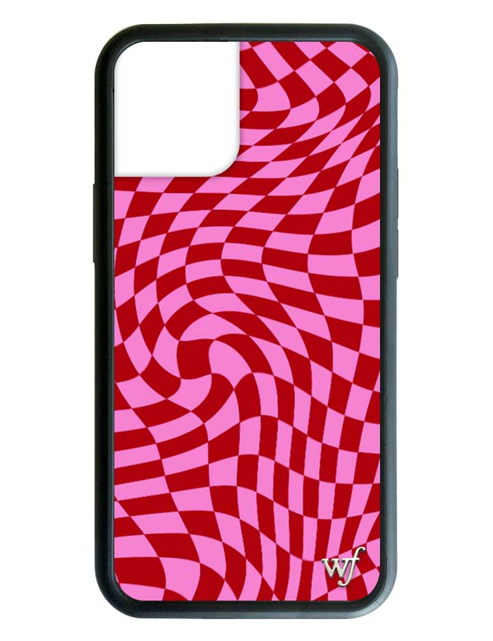 Wildflower Limited Edition Cases Compatible with iPhone 12 Mini (Pink Crazy Checkers)