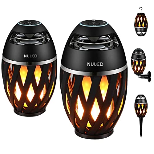 Free Shipping Over $50 Outdoor Bluetooth Speakers with Light,LED Flame Speakers Tiki Torch Atmosphere Lamp,Waterproof/TWS Stereo Sound/15H Playtime Wireless for Camping/Patio/Yard Decor,Hooks/Wall Mounts/Stakes,2 Pack