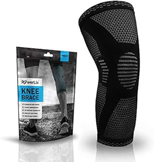 POWERLIX Knee Compression Sleeve - Best Knee Brace for Knee Pain for Men & Women – Knee Support for Running, Basketball, Volleyball, Weightlifting, Gym, Workout, Sports – Please Check Sizing Chart
