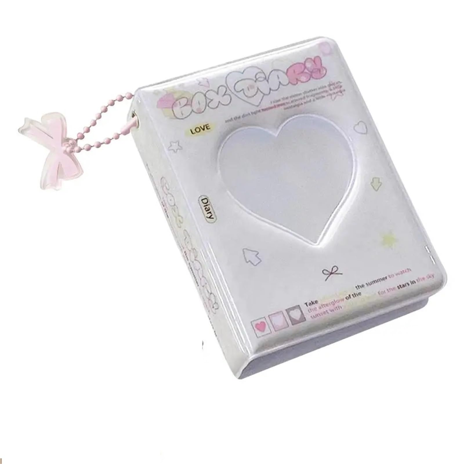 2Pcs Kpop Photocard Holder Book 40 Pockets Love Heart Hollow Business Card Water Resistant Binder For Idol For Wedding(Color 2)