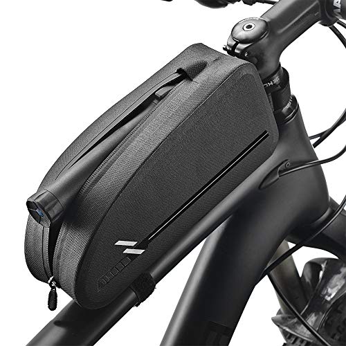 Fahrrad Rahmentasche,wasserdichte Lenkertasche Oberrohrtasche Fahrradzubehör für Mountainbike Tasche (Schwarz 1.6L)