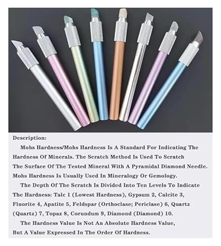 Kit de test de dureté Mohs stylos testeurs anti-contrefaçon pour pierres précieuses et jade - 7